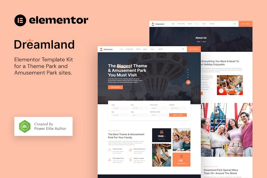 Dreamland - Template Kit de Elementor para parques Tema y de atracciones