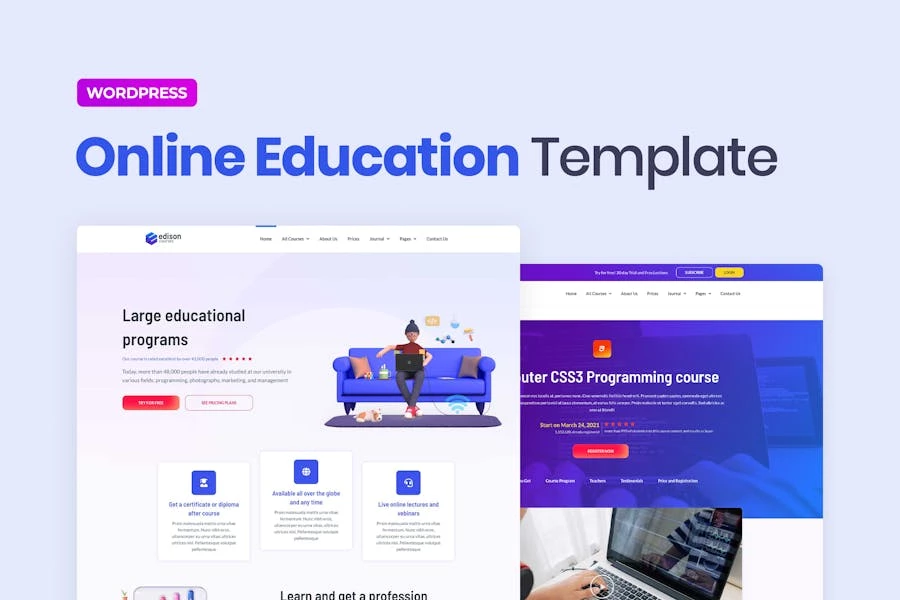 Edison ? Template Kit Elementor para educación en línea