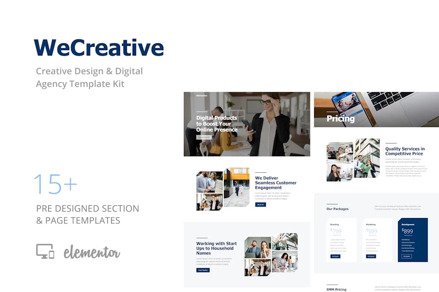 WeCreative - Template Kit Elementor de agencia digital