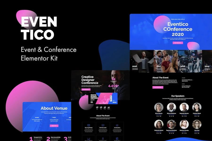 Eventico - Template Kit de Elementor para eventos y conferencias