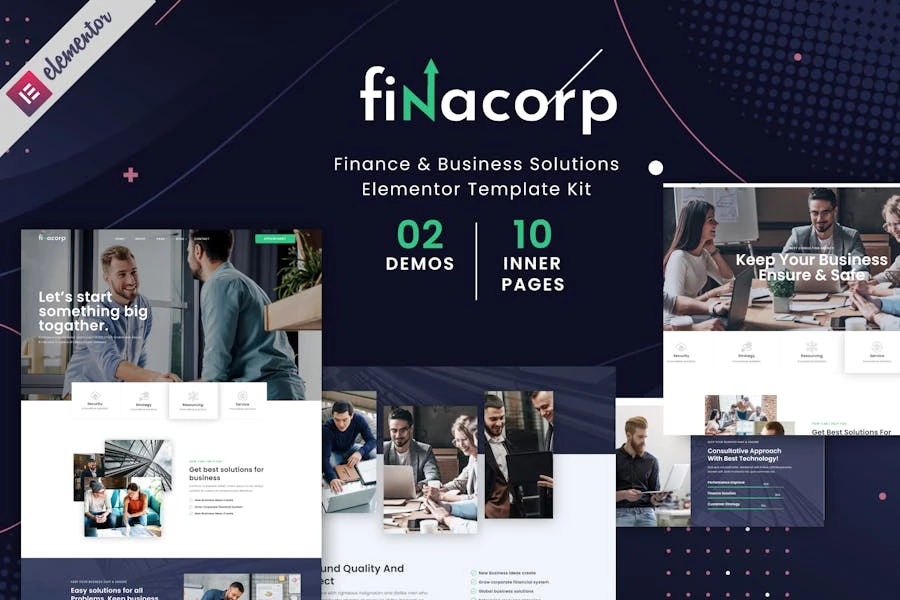 FinaCorp - Template Kit de elementos Corporativa de finanzas