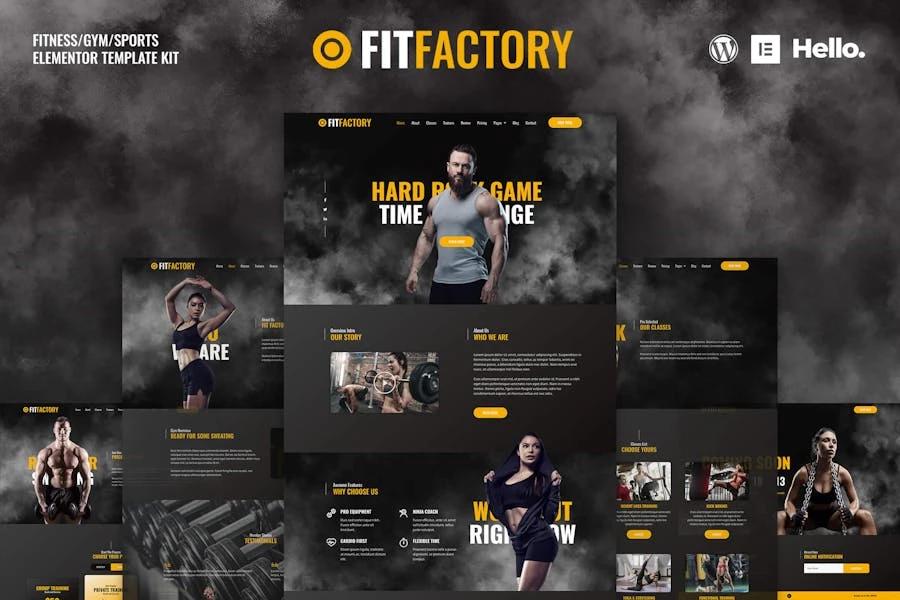 Fit Factory - Template Kit de gimnasio Elementor