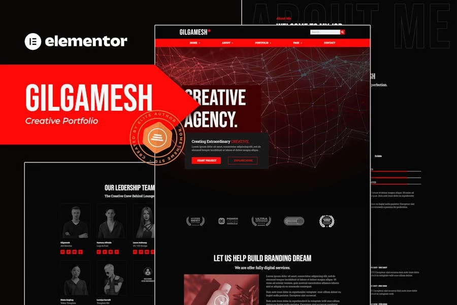 Gilgamesh - Template Kit Elementor para Porfolio creativo