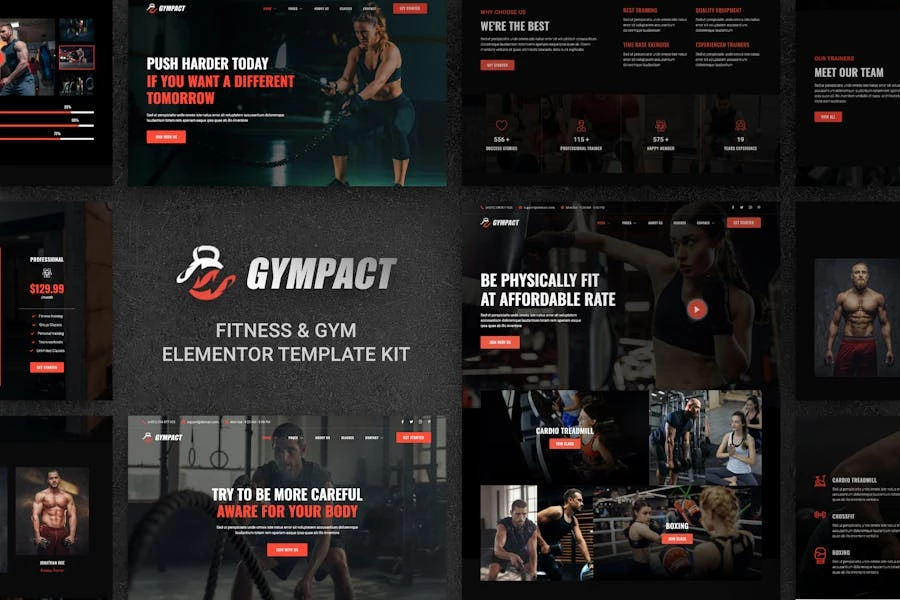 Gympact - Plantilla Elementor para Fitness & Gym