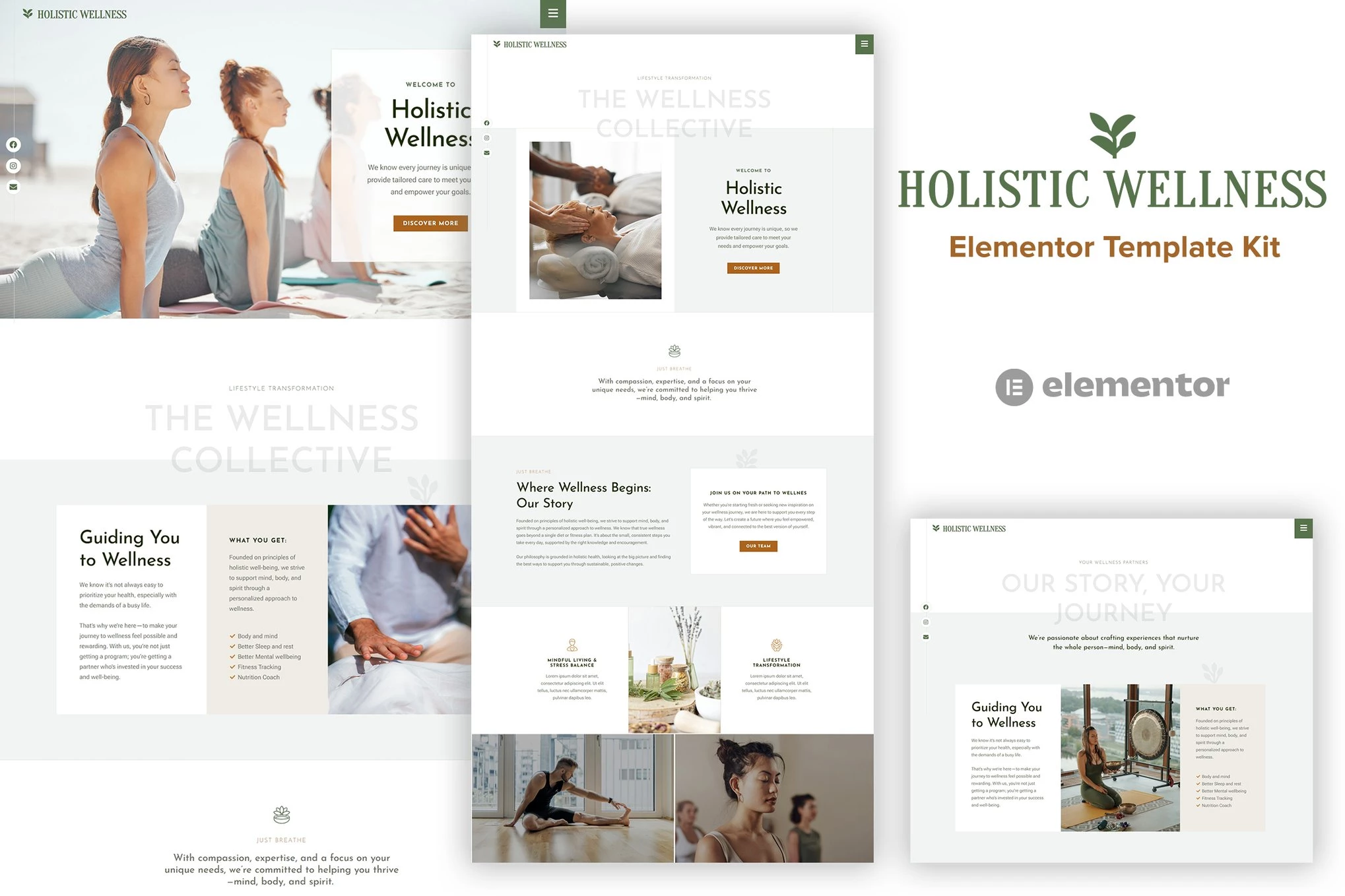Holistic Wellness - Kit de plantillas Elementor de salud alternativa
