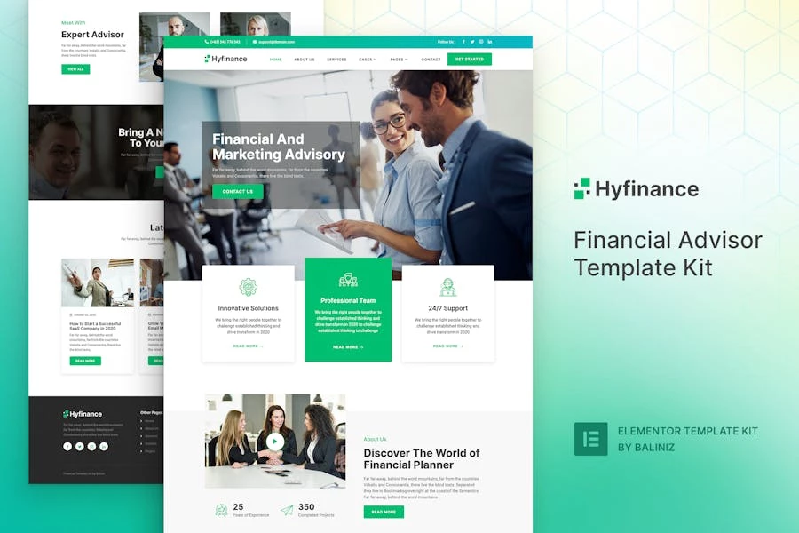 Hyfinance - Template Kit Elementor para asesores financieros