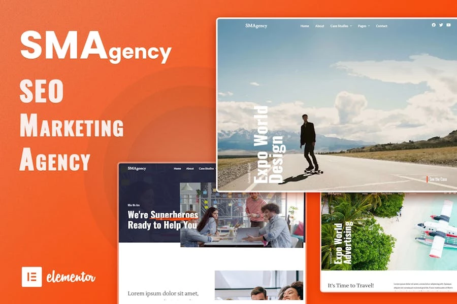 SMAgency - Kit de plantillas Elementor para agencia de marketing SEO
