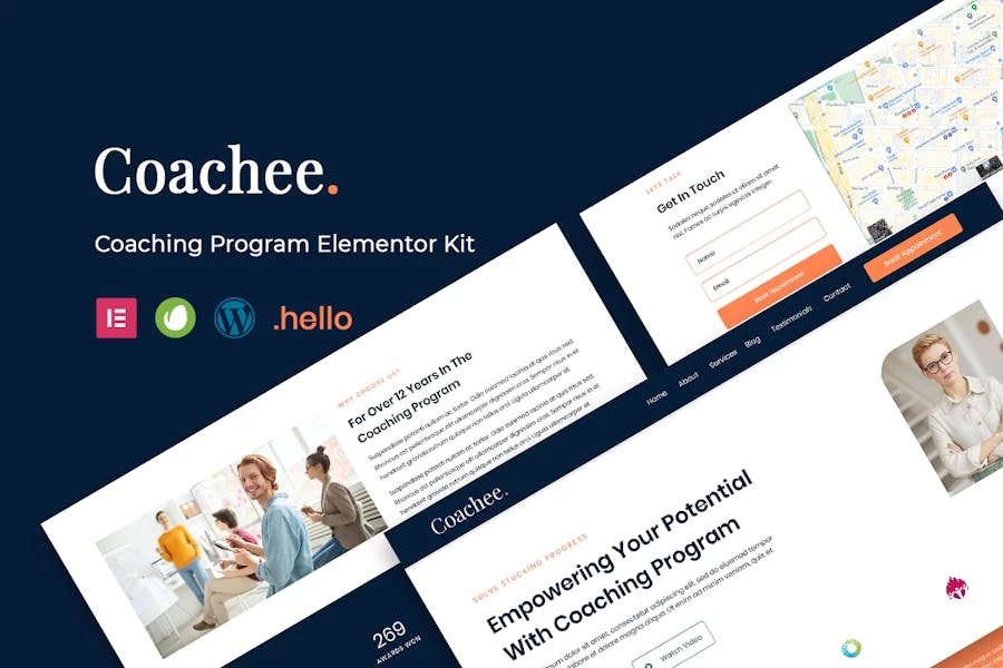 Coachee - Template Kit Elementor para programas de entrenamiento