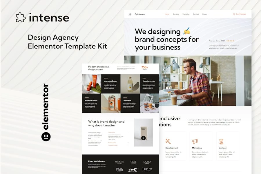 Intense - Template Kit Elementor de servicios de agencia digital creativa