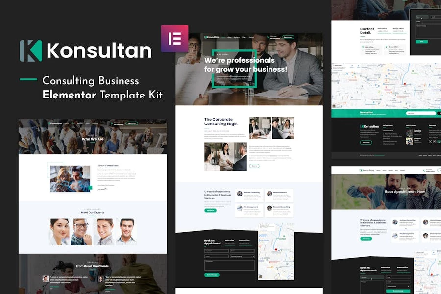 Kit Konsultan - Kit de plantillas Elementor para empresas de consultoría