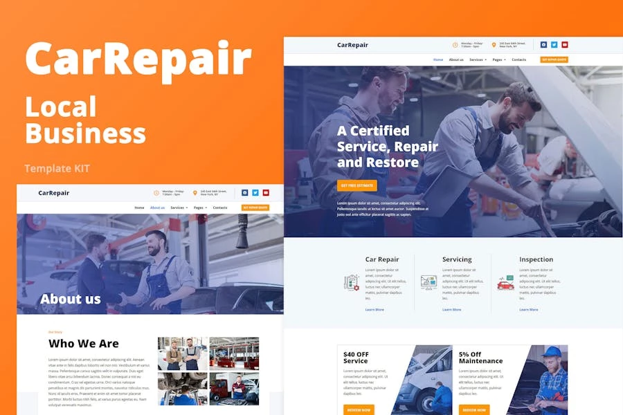 CarreRepair - Kit de plantillas para negocios locales