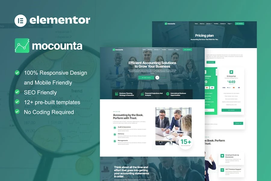 Mocounta - Template Kit Elementor para firmas de contabilidad