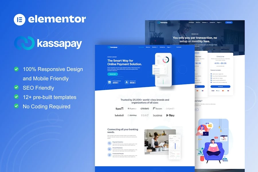KassaPay - Template Kit Elementor para pasarela de pago en línea