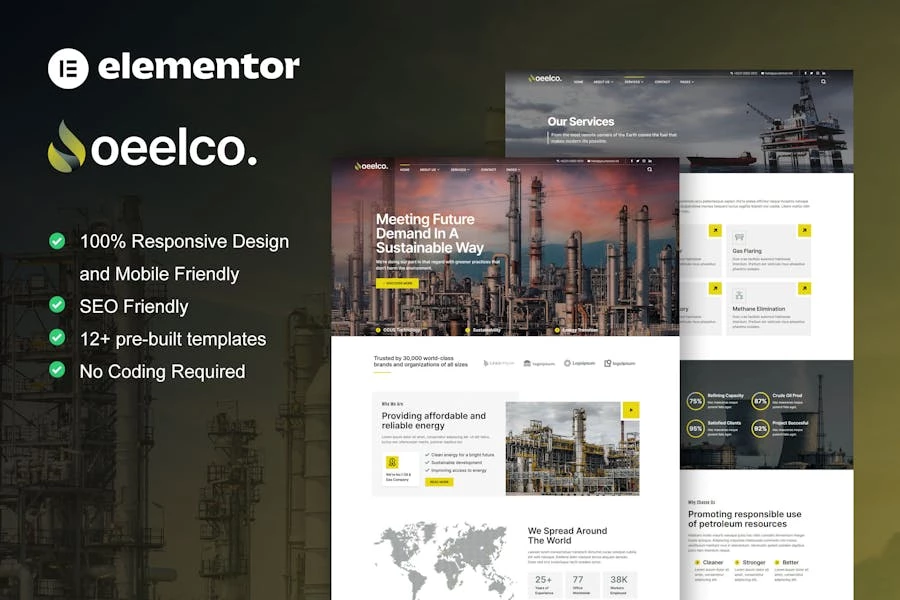 Oeelco - Template Kit para empresas petroleras e industriales Elementor