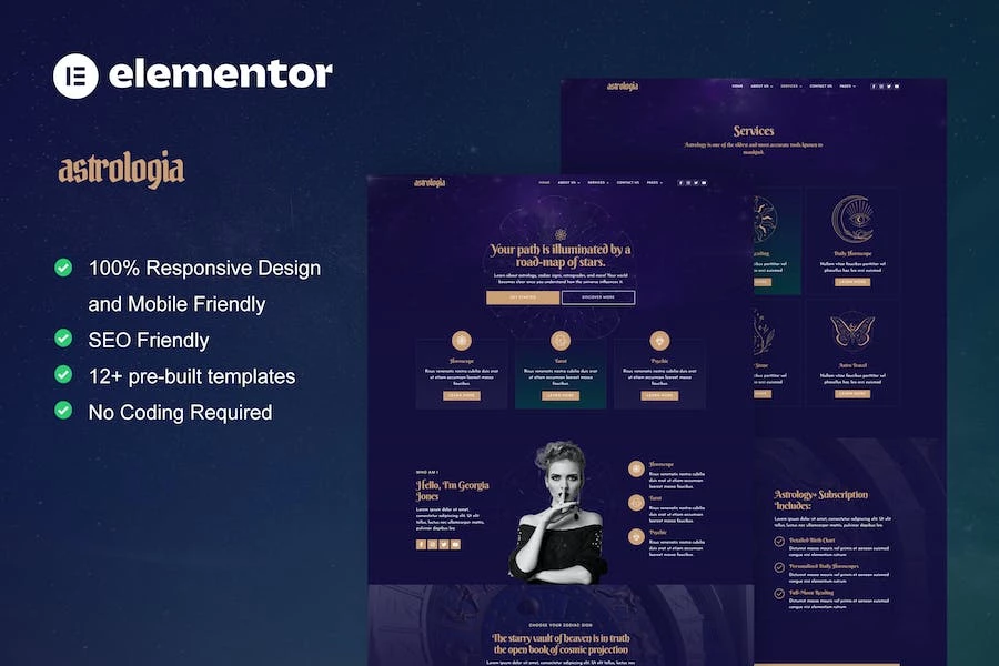Astrología - Template Kit para elementos de astrología del horóscopo