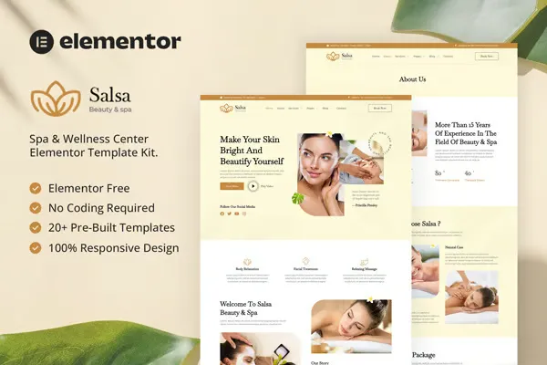 Salsa - Kit de plantillas Elementor para belleza y spa