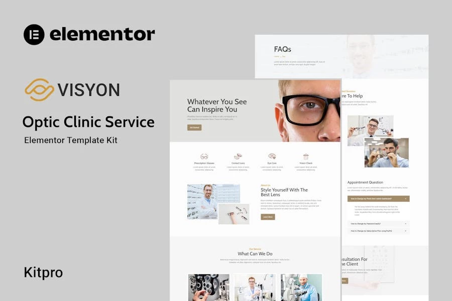 Visyon - Template Kit Elementor de Optic Clinic Service