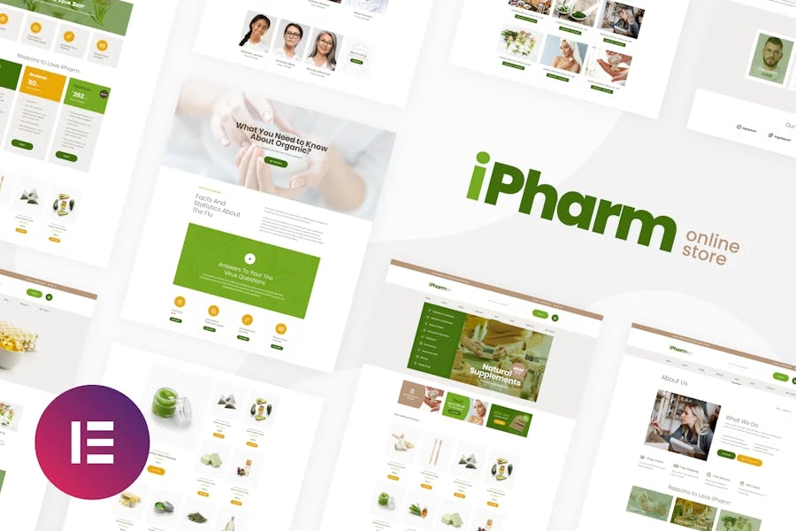 iPharm - Kit de plantillas Woocommerce Elementor para farmacia en línea