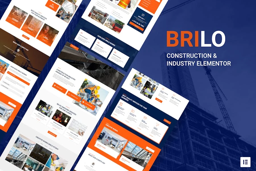 Brilo - Kit de plantillas Elementor para la construcción y la industria
