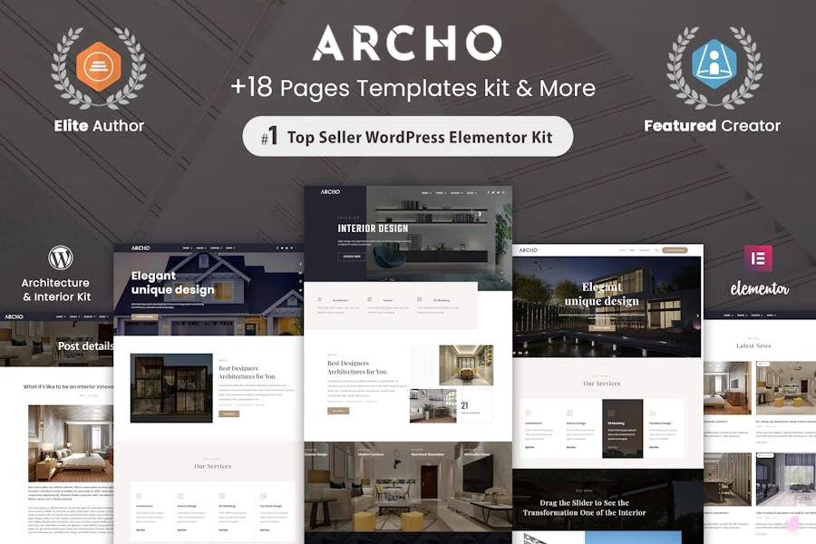 Archo - Template Kit Elementor de arquitectura e interiores