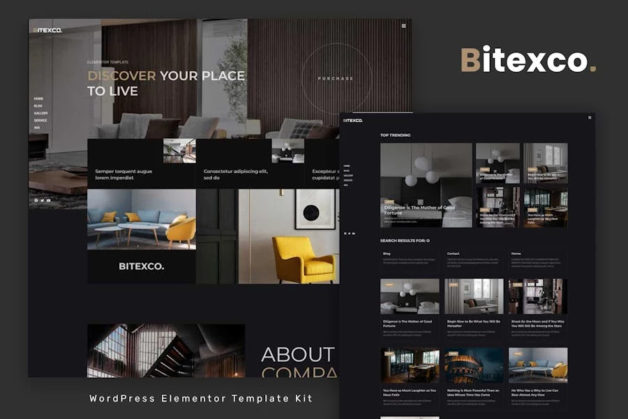 Bitexco - Template Kit Elementor para interiores creativos
