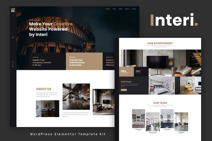 Interi - Template Kit de Creative Elementor