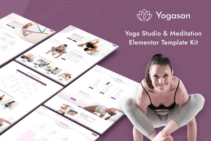 Yogasan - Template Kit para estudio de yoga y elementos de meditación