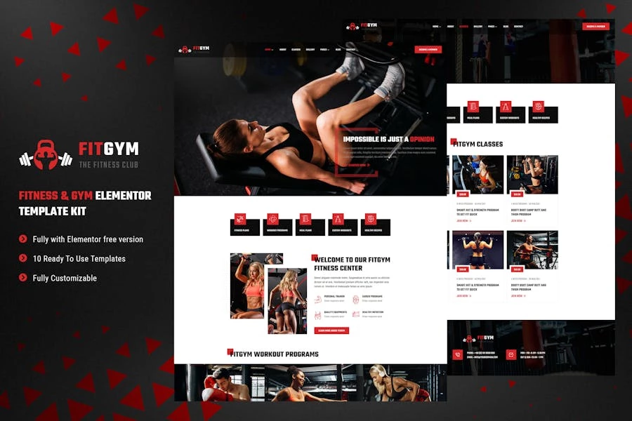 FitGym - Template Kit de elementos de fitness y gimnasio