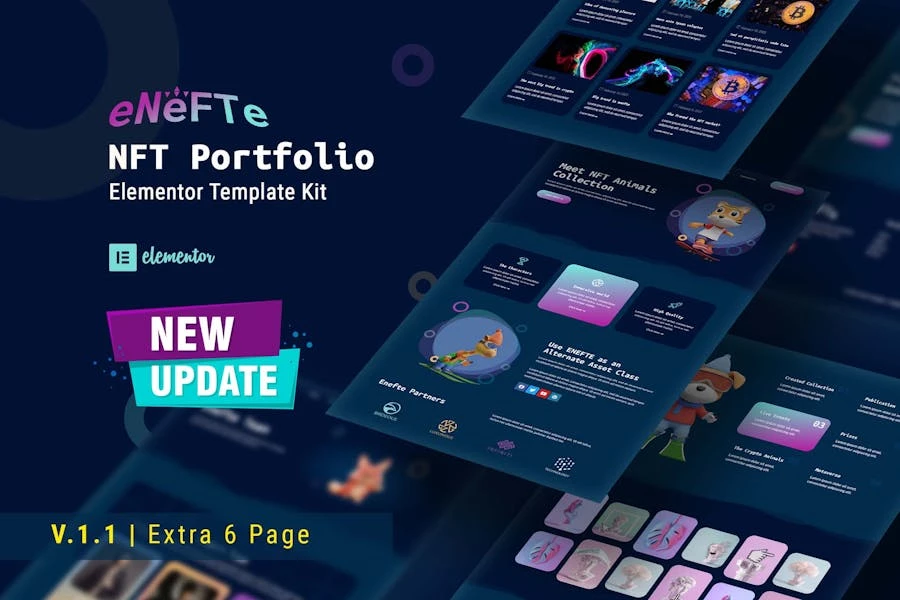 Enefte - Template Kit de Elementor de Porfolio NFT