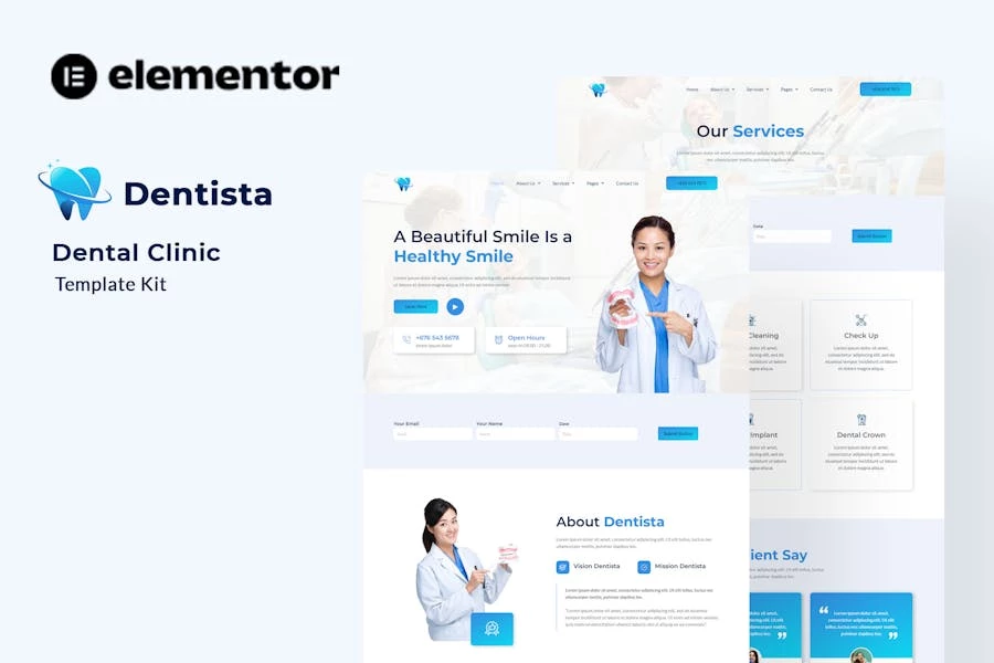 Dentista - Template Kit Elementor para clínicas dentales