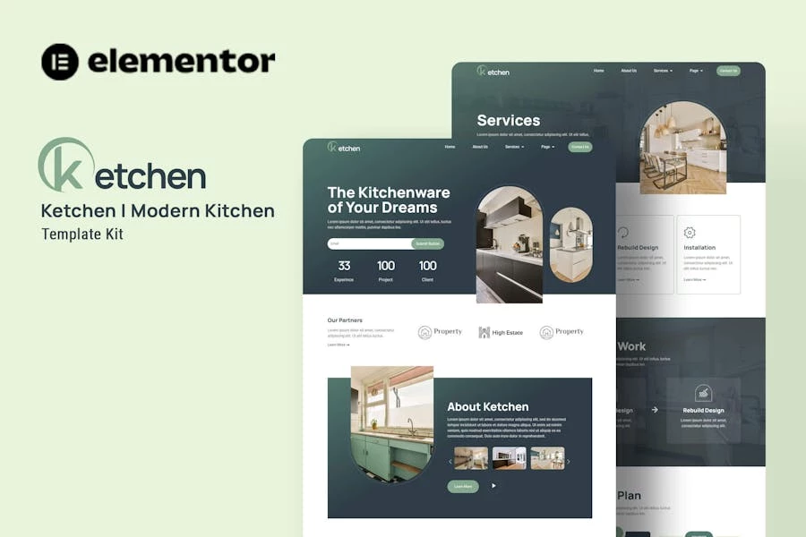 Ketchen - Template Kit de Modern Kitchen Elementor