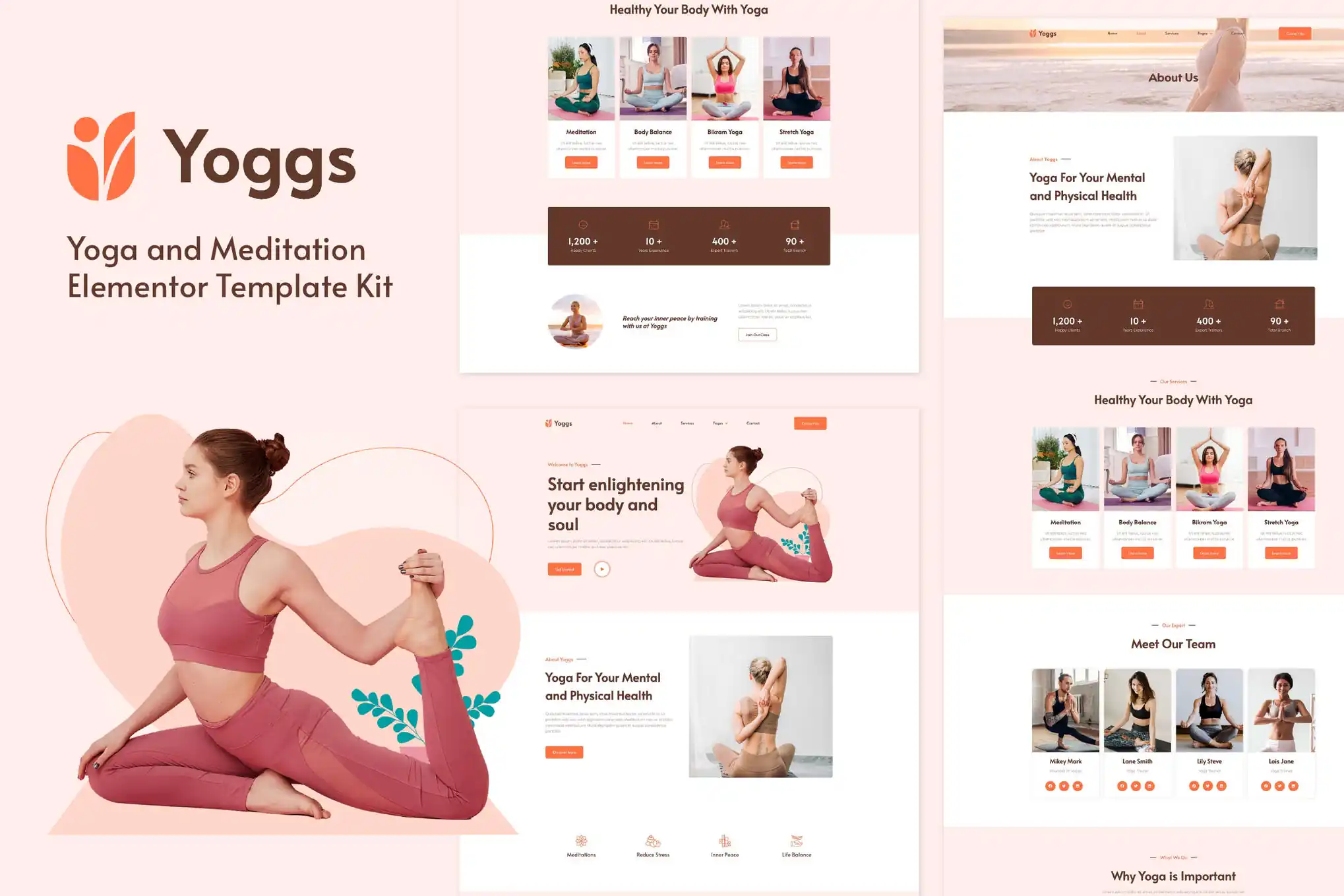 Yoggs - Kit de plantillas Elementor para yoga y meditación