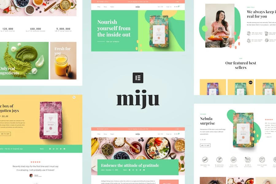 Miju - Template Kit Elementor de producto consciente