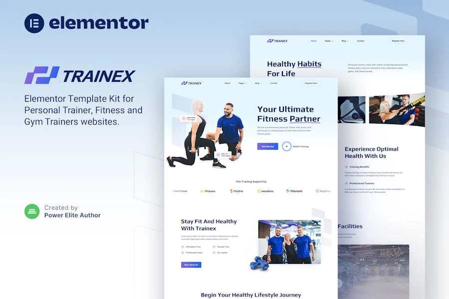 Trainex ? Template Kit Elementor para entrenador personal y acondicionamiento físico
