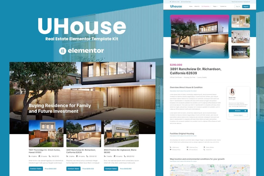 uHouse - Template Kit de elementos inmobiliarios