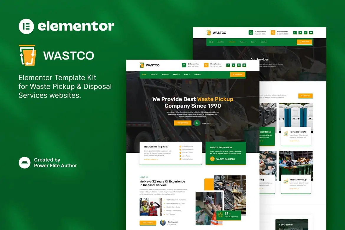 Wastco ? Template Kit para servicios de recogida y eliminación de residuos