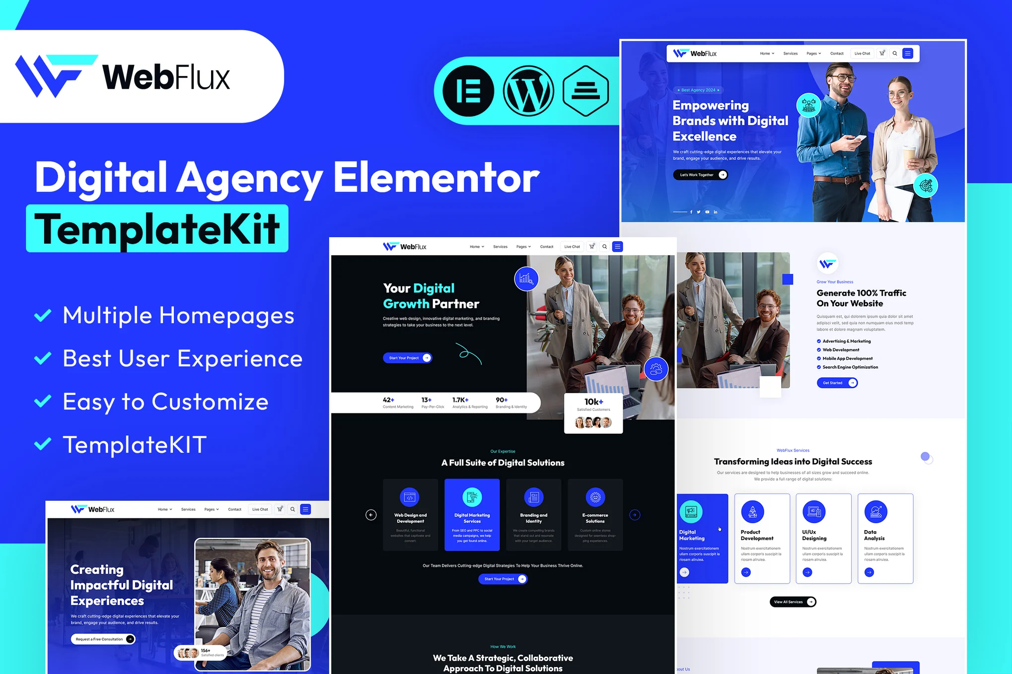 WebFlux - Kit de plantillas Elementor para agencias digitales
