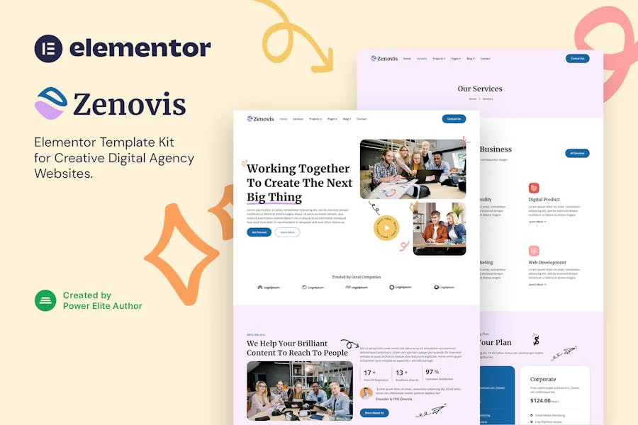 Zenovis - Template Kit Elementor de agencia digital creativa